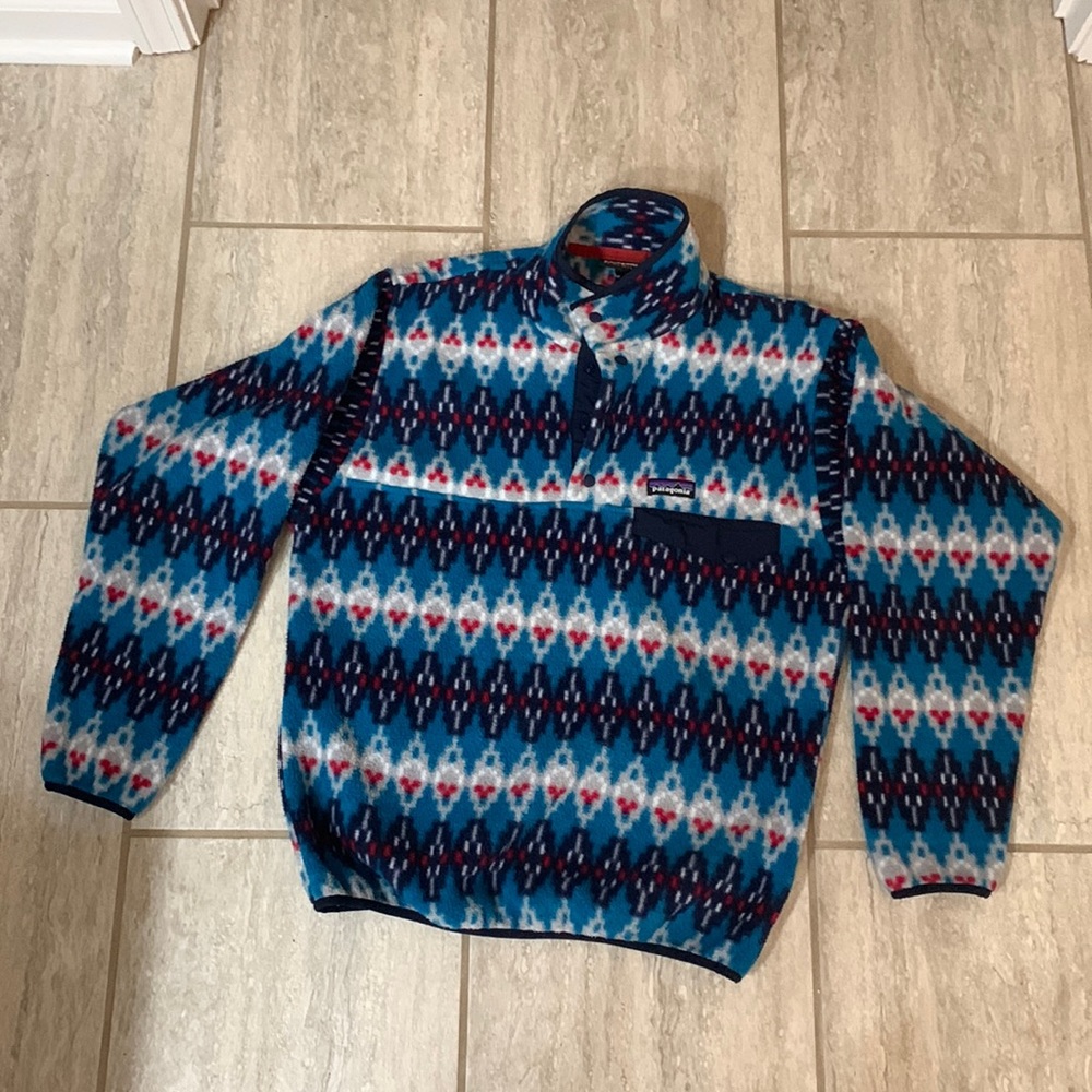 PATAGONIA mens S fleece pullover jacket navy